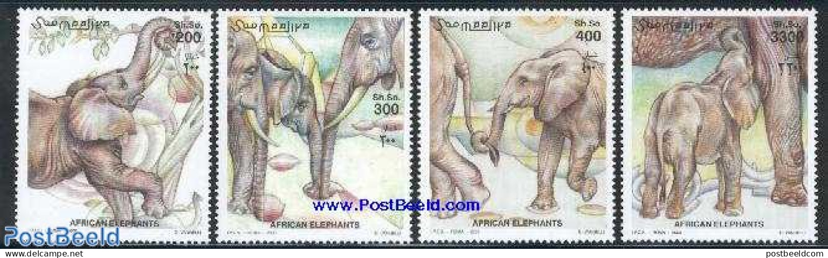 Somalia 2000 Elephants 4v, Mint NH, Nature - Elephants - Somalia (1960-...)