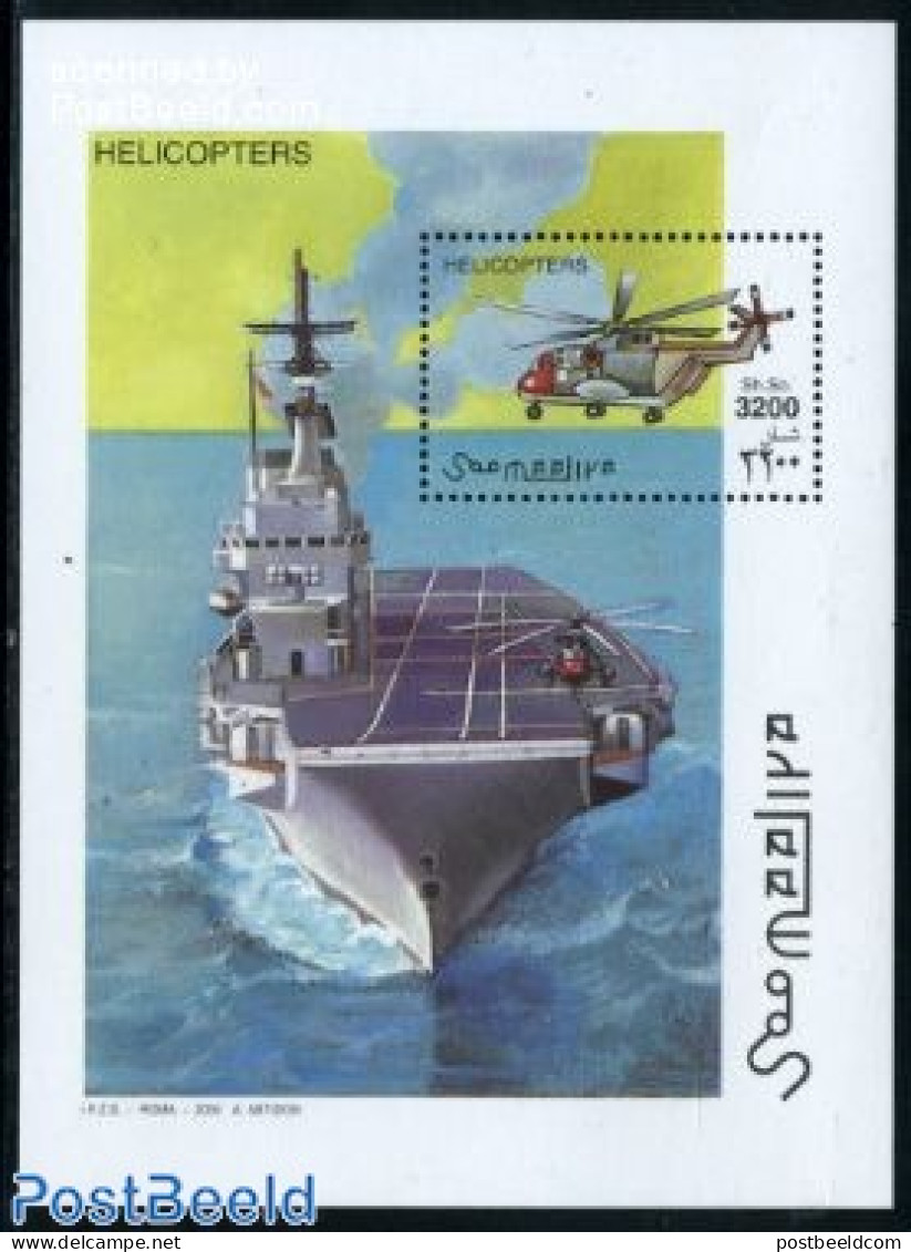 Somalia 2000 Helicopters S/s, Mint NH, Transport - Helicopters - Ships And Boats - Elicotteri