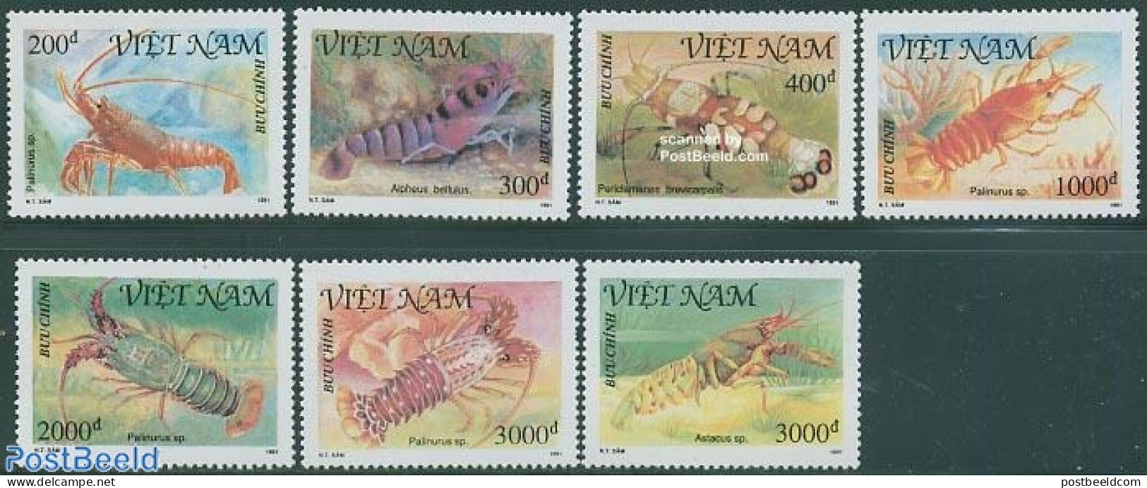 Vietnam 1991 Crabs 7v, Mint NH, Nature - Shells & Crustaceans - Crabs And Lobsters - Marine Life