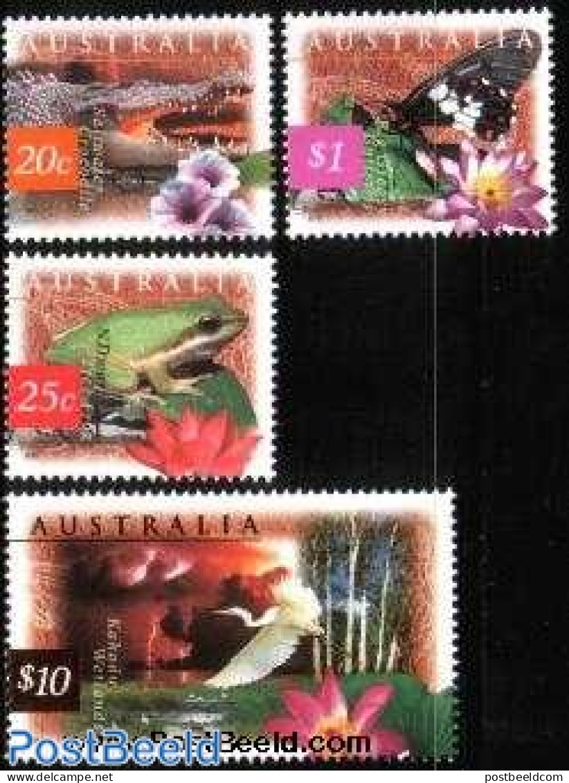 Australia 1997 Flora & Fauna 4v, Mint NH, Nature - Animals (others & Mixed) - Birds - Butterflies - Frogs & Toads - Nuevos