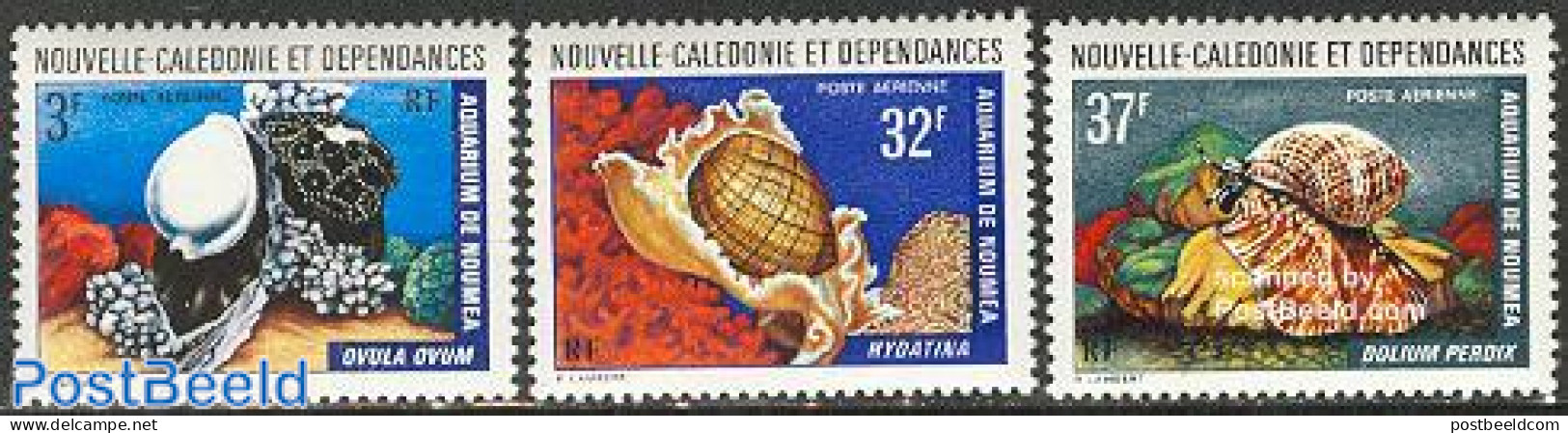 New Caledonia 1974 Noumea Aquarium 3v, Mint NH, Nature - Fish - Shells & Crustaceans - Nuevos