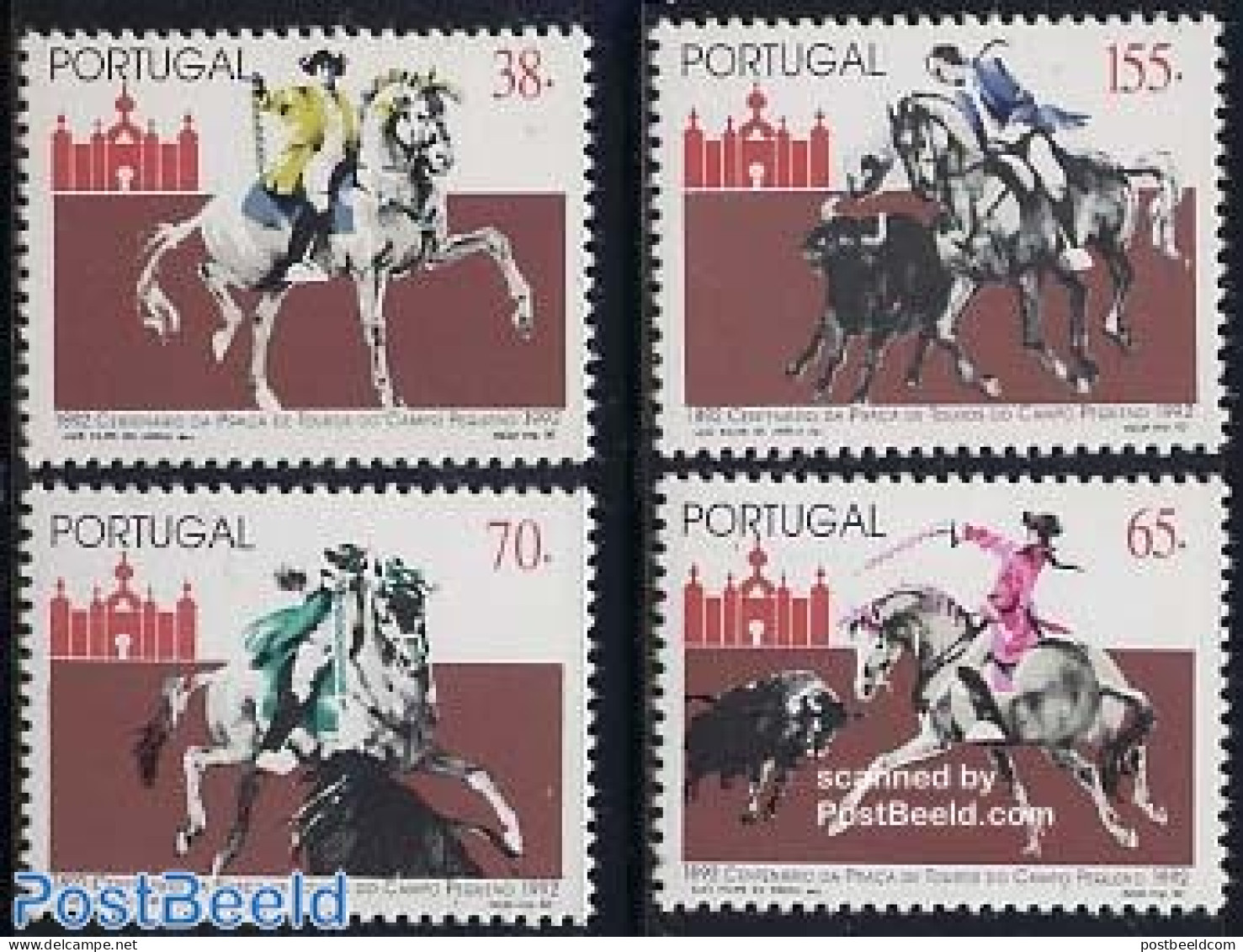 Portugal 1992 Bull Fighting 4v, Mint NH, Nature - Sport - Horses - Sport (other And Mixed) - Nuevos