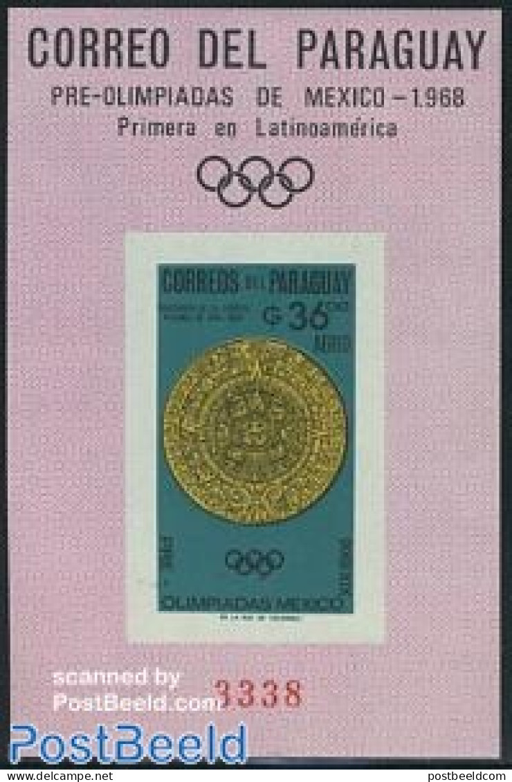 Paraguay 1966 Pre Olympic Games S/s Imperforated, Mint NH, Sport - Olympic Games - Paraguay