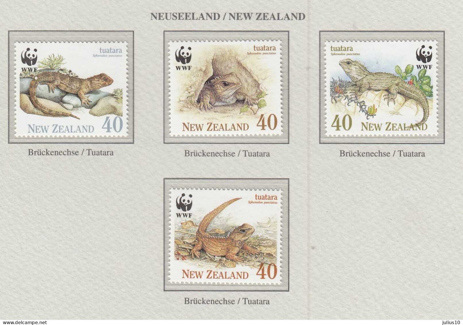 NEW ZEALAND 1991 WWF Reptiles Mi 1160-1163 MNH(**) Fauna 804 - Altri & Non Classificati