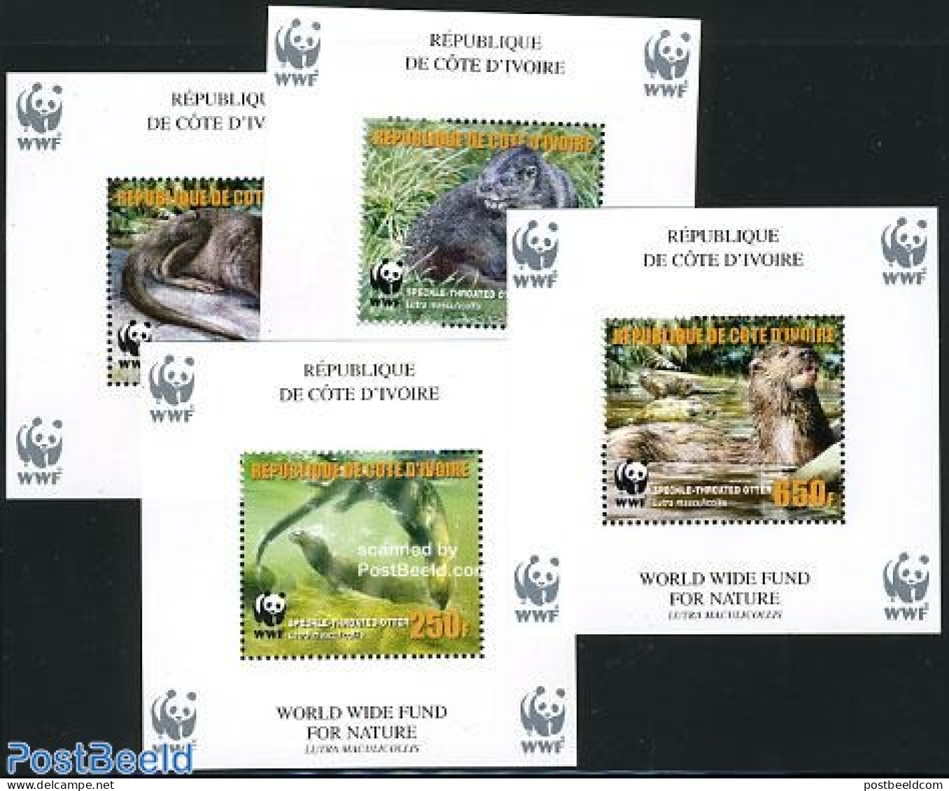 Ivory Coast 2006 WWF, Wrong Text 4 S/s, Mint NH, Nature - World Wildlife Fund (WWF) - Neufs