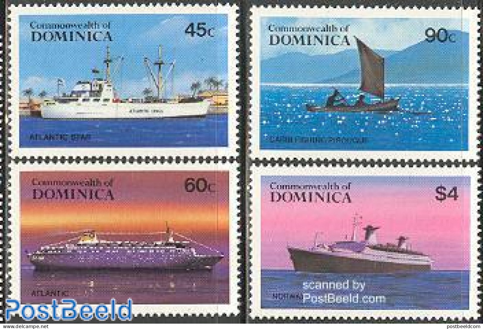 Dominica 1984 Ships 4v, Mint NH, Transport - Ships And Boats - Barcos