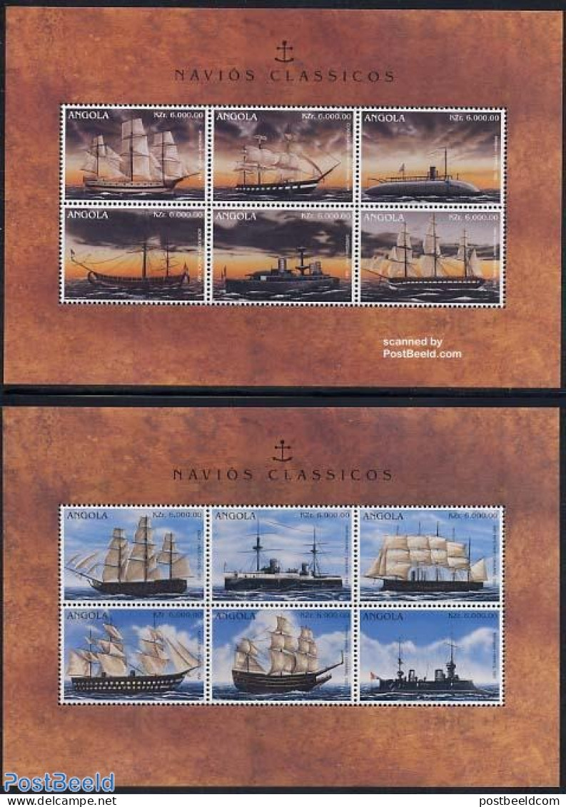 Angola 1996 Ships 2x6v M/s, Mint NH, Transport - Ships And Boats - Ships