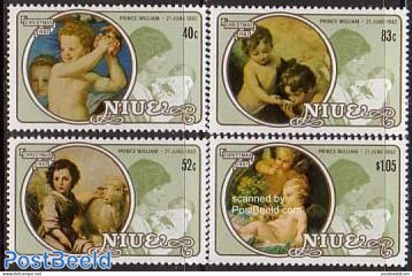 Niue 1982 Christmas 4v, Mint NH, Religion - Christmas - Art - Paintings - Weihnachten
