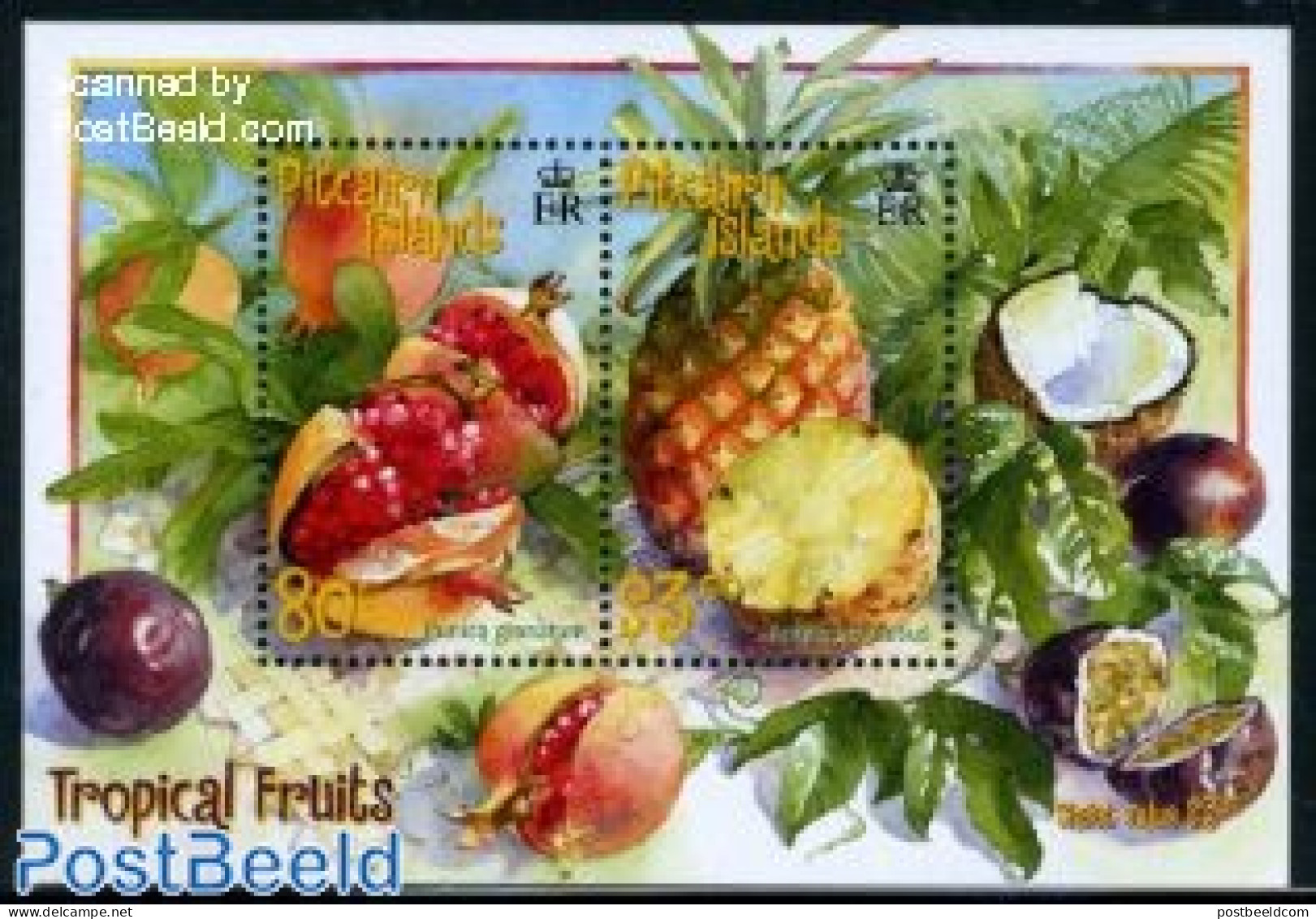 Pitcairn Islands 2001 Tropical Fruits S/s, Mint NH, Nature - Fruit - Fruit