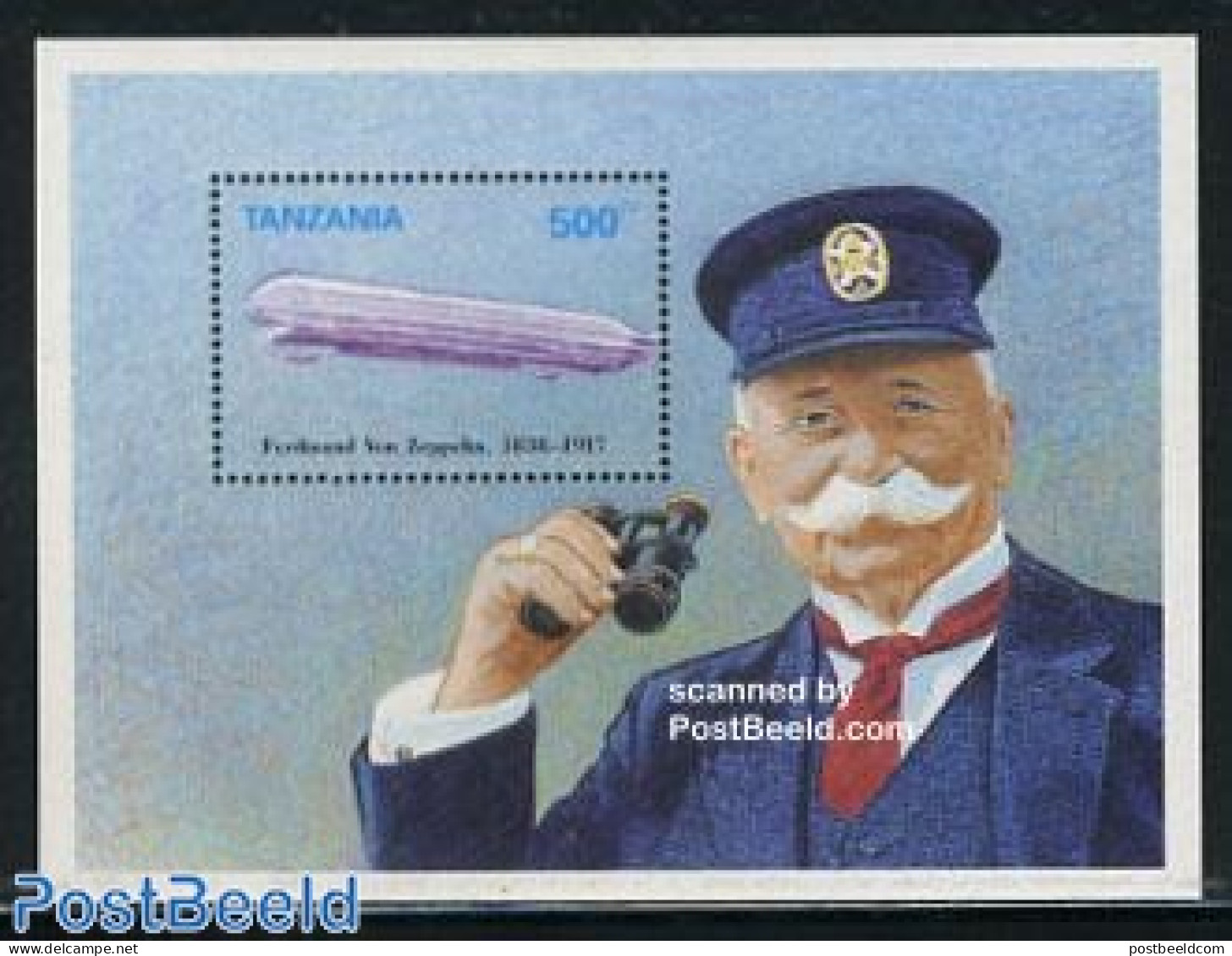 Tanzania 1992 Zeppelin S/s, Mint NH, Transport - Zeppelins - Zeppeline