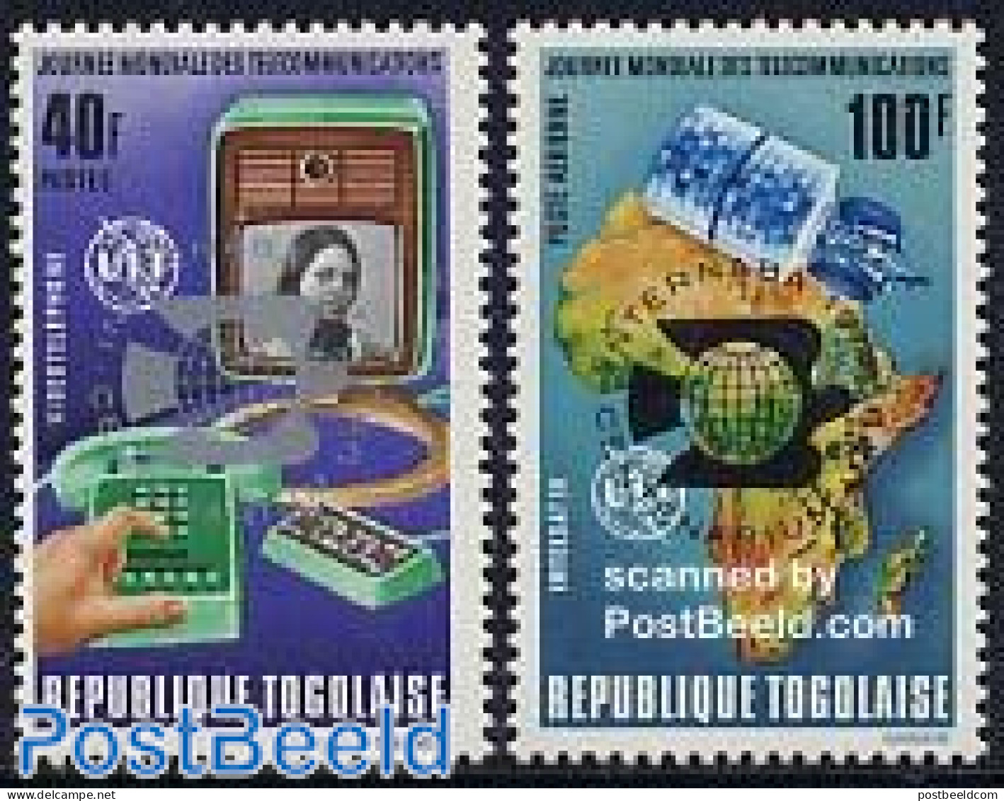 Togo 1974 UPU  2v, Overprints (silver, Black), Mint NH, Science - Transport - Various - Telephones - U.P.U. - Space Ex.. - Telekom