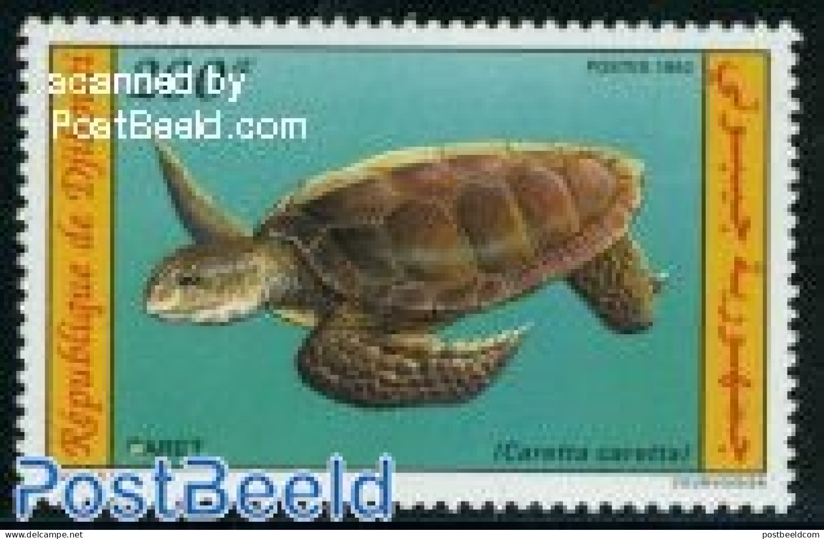 Djibouti 1992 Sea Turtle 1v, Mint NH, Nature - Reptiles - Turtles - Djibouti (1977-...)