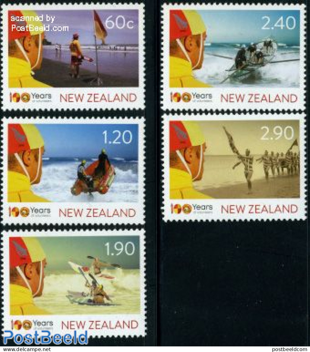 New Zealand 2010 Surf Life Saving 5v, Mint NH, Sport - Transport - Kayaks & Rowing - Sport (other And Mixed) - Ships A.. - Nuovi