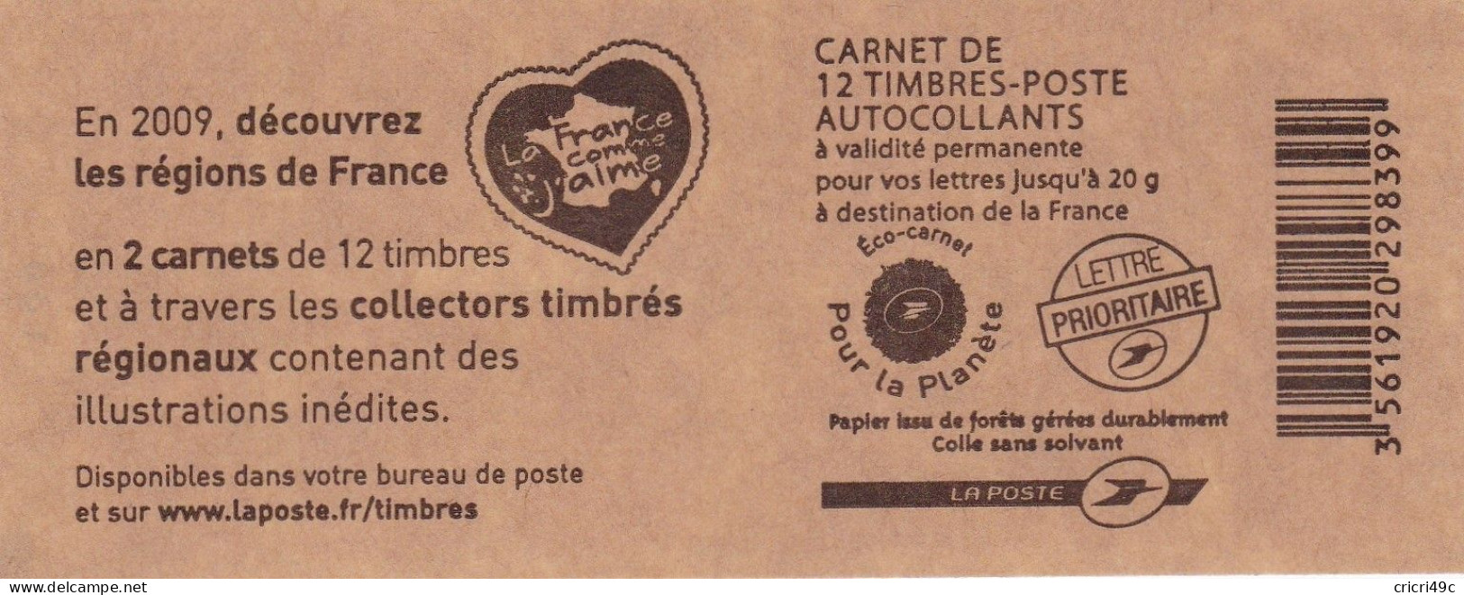 Carnet Marianne De Beaujard. N°Y&T 4197-c10 Neuf** Avec 2 Carrés Noir Sur N° 100 (RG) - Modern : 1959-...