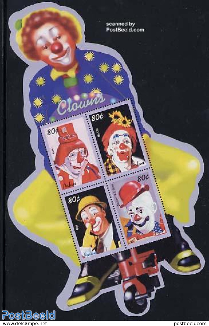Palau 2003 Circus Clowns 4v M/s, Apes, Mint NH, Performance Art - Circus - Zirkus
