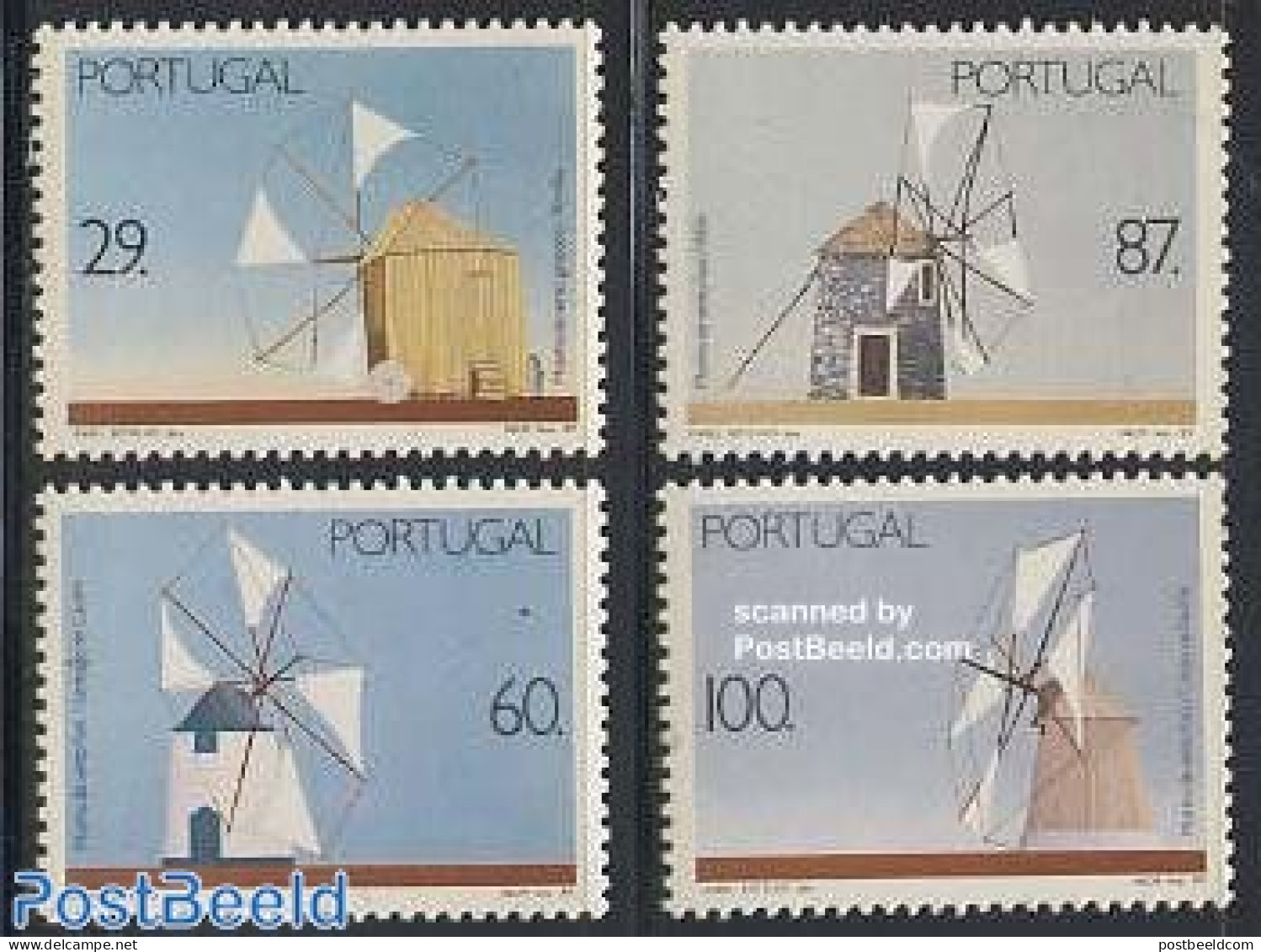 Portugal 1989 Windmills 4v, Mint NH, Various - Mills (Wind & Water) - Neufs