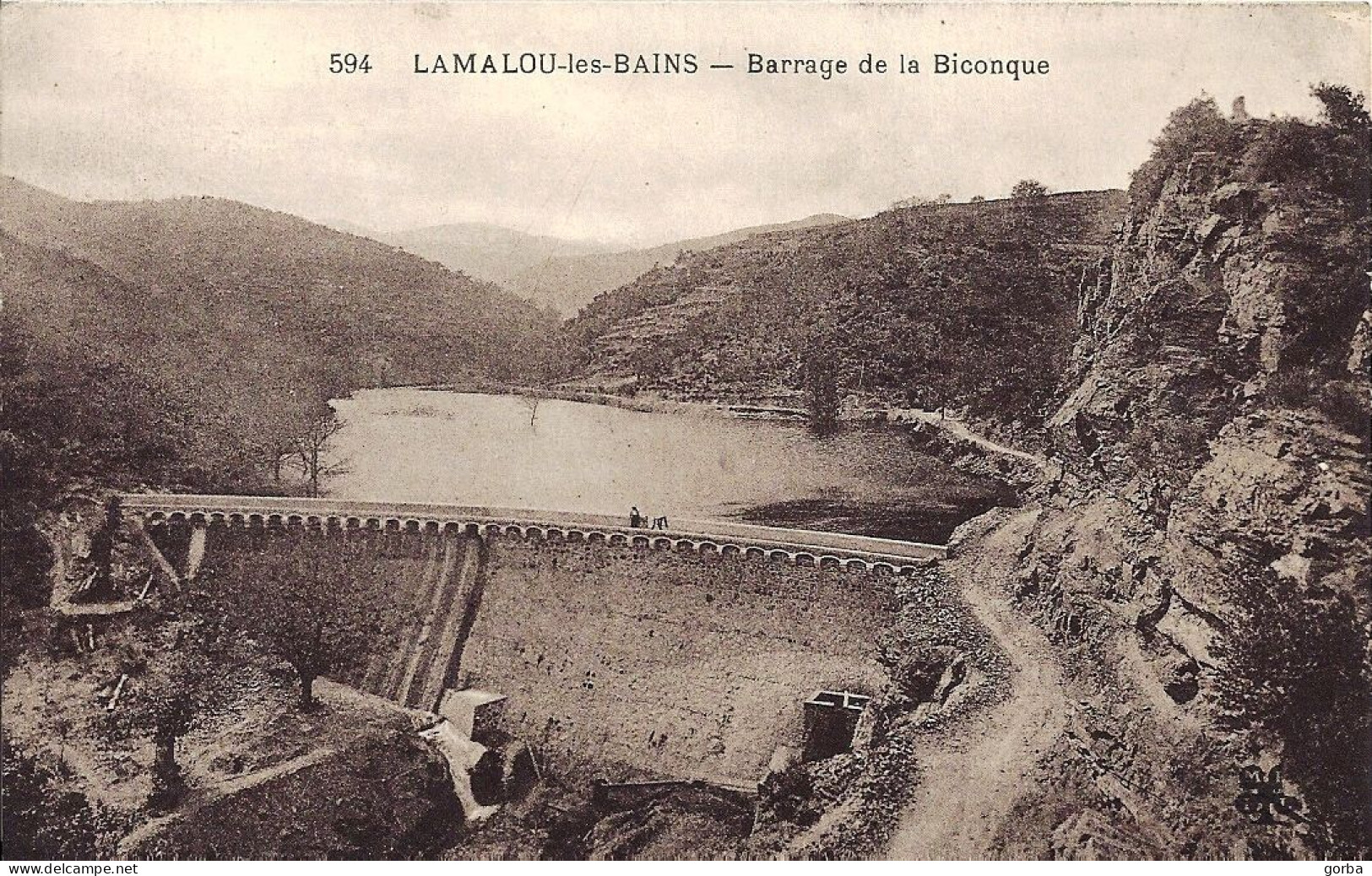 *CPA - 34 - LAMALOU Les BAINS - Barrage De La Biconque - N.et B. - Lamalou Les Bains