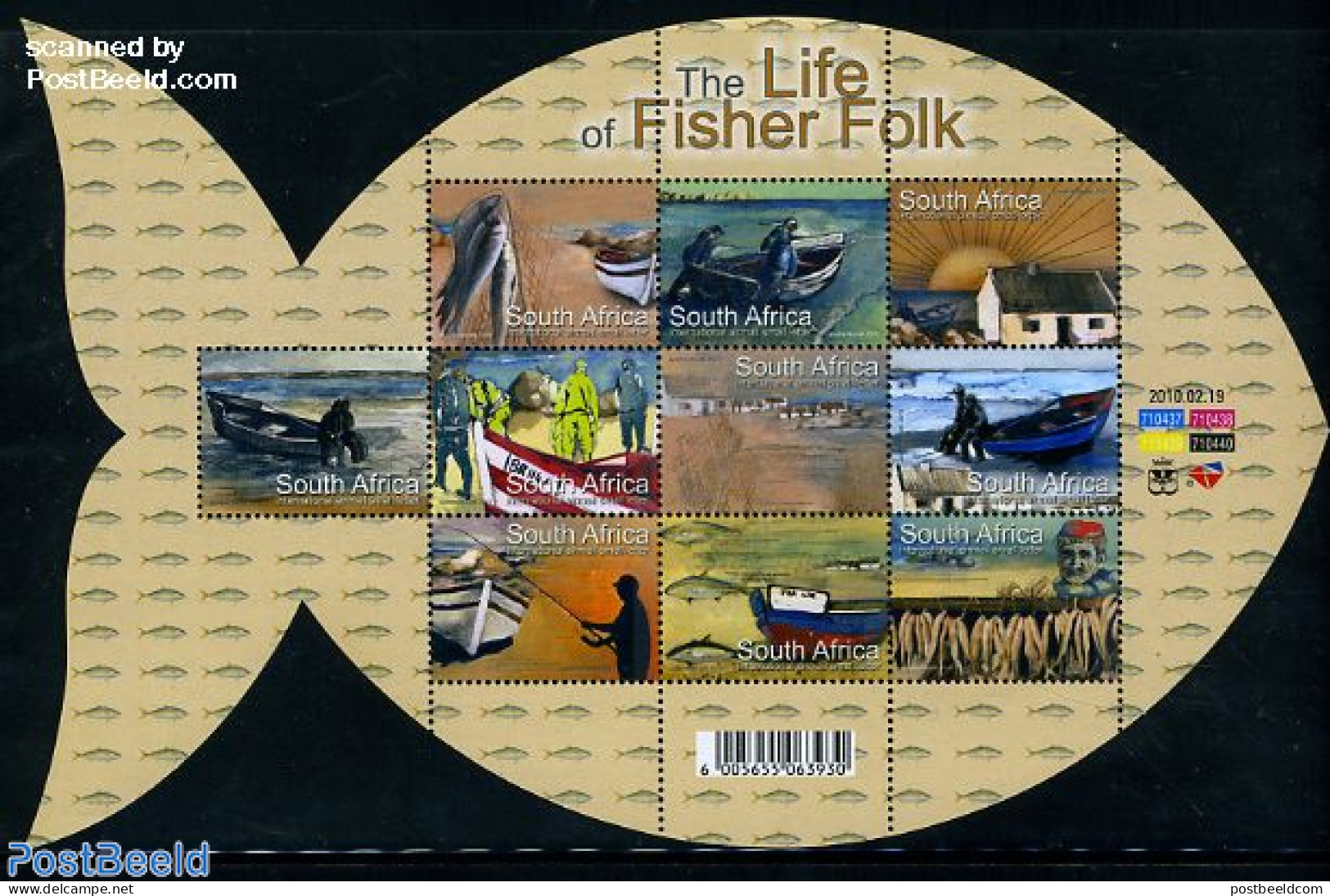 South Africa 2010 Fishing 10v M/s, Mint NH, Nature - Transport - Fish - Fishing - Ships And Boats - Nuevos