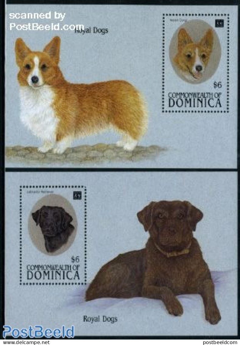 Dominica 1994 Dogs 2 S/s, Mint NH, Nature - Dogs - Repubblica Domenicana