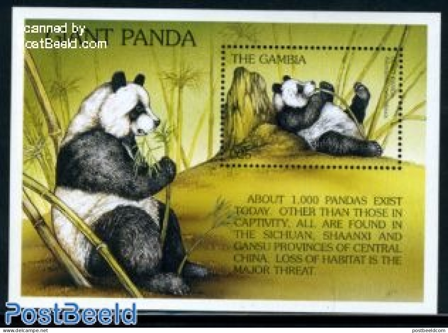 Gambia 1997 Giant Panda S/s, Mint NH, Nature - Animals (others & Mixed) - Pandas - Gambia (...-1964)