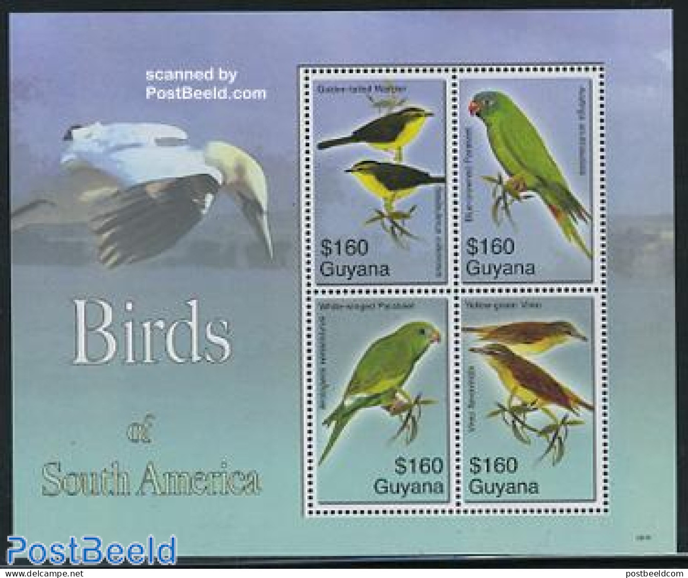 Guyana 2006 Birds 4v M/s, Mint NH, Nature - Birds - Parrots - Guyana (1966-...)