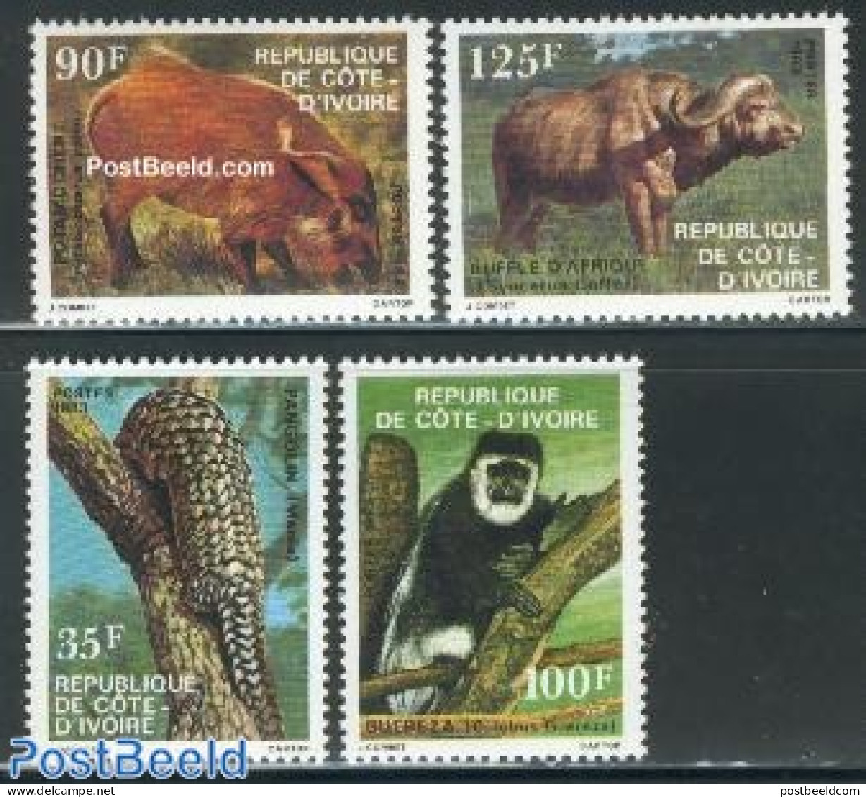 Ivory Coast 1983 Animals 4v, Mint NH, Nature - Animals (others & Mixed) - Cattle - Monkeys - Ungebraucht
