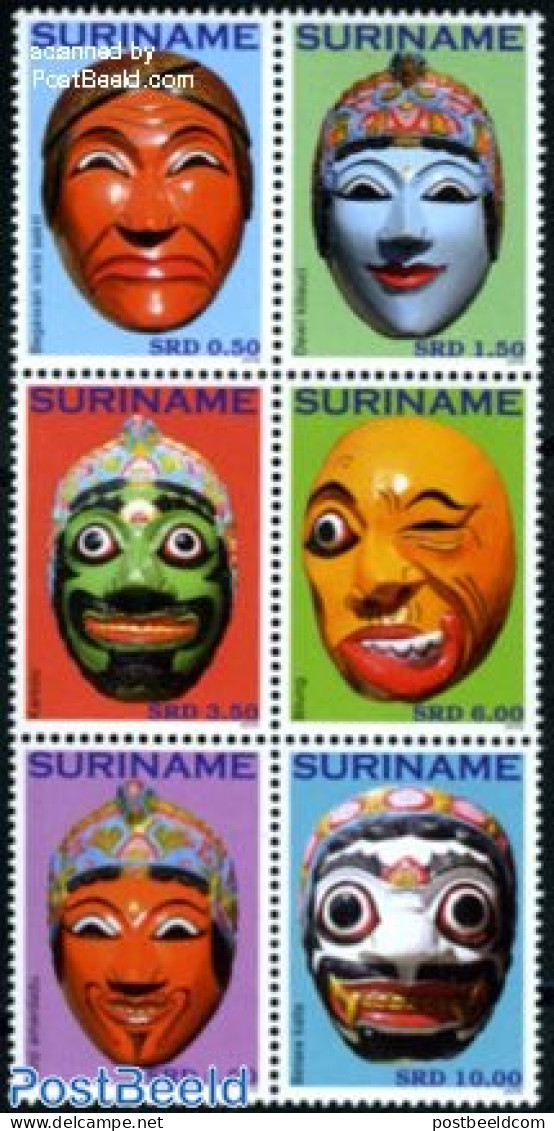 Suriname, Republic 2010 Masks 6V [++], Mint NH - Surinam