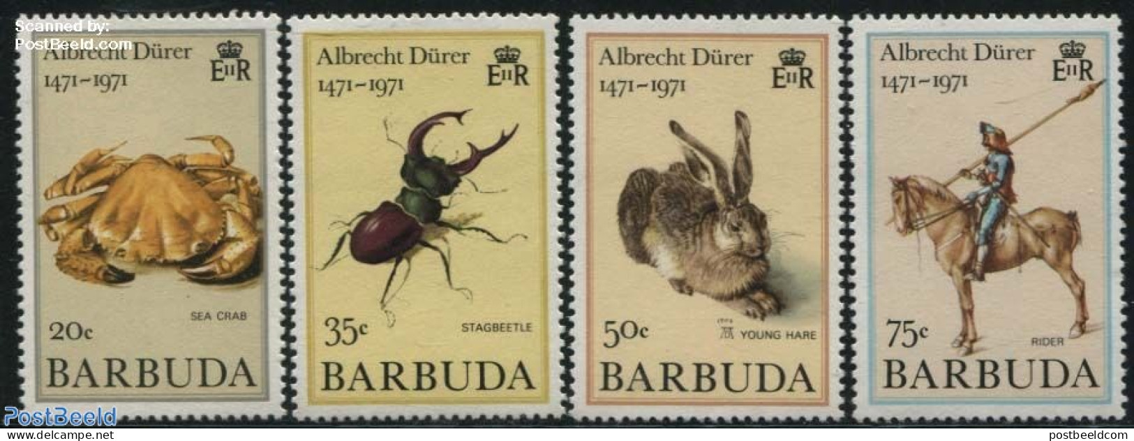 Barbuda 1972 Durer 4v (non Official Issue), Mint NH, Nature - Animals (others & Mixed) - Insects - Rabbits / Hares - S.. - Vita Acquatica