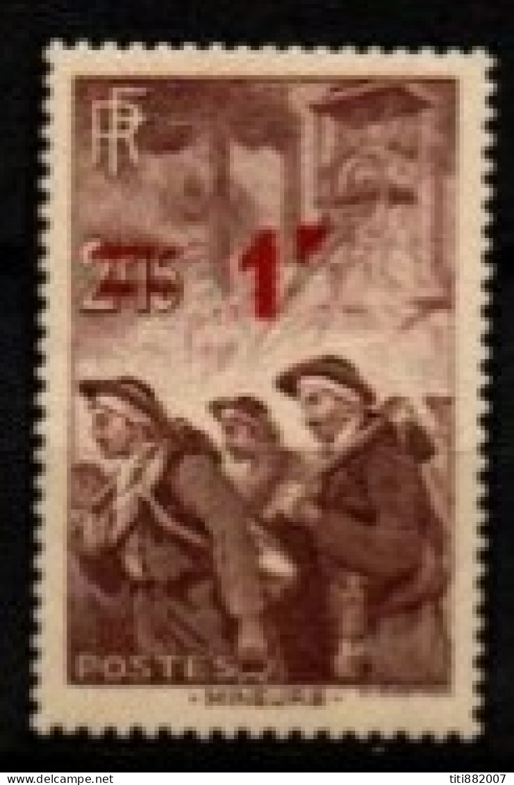 FRANCE    -   1940  .  Y&T N° 489 *.  F  Bouché.   Mineurs - Unused Stamps