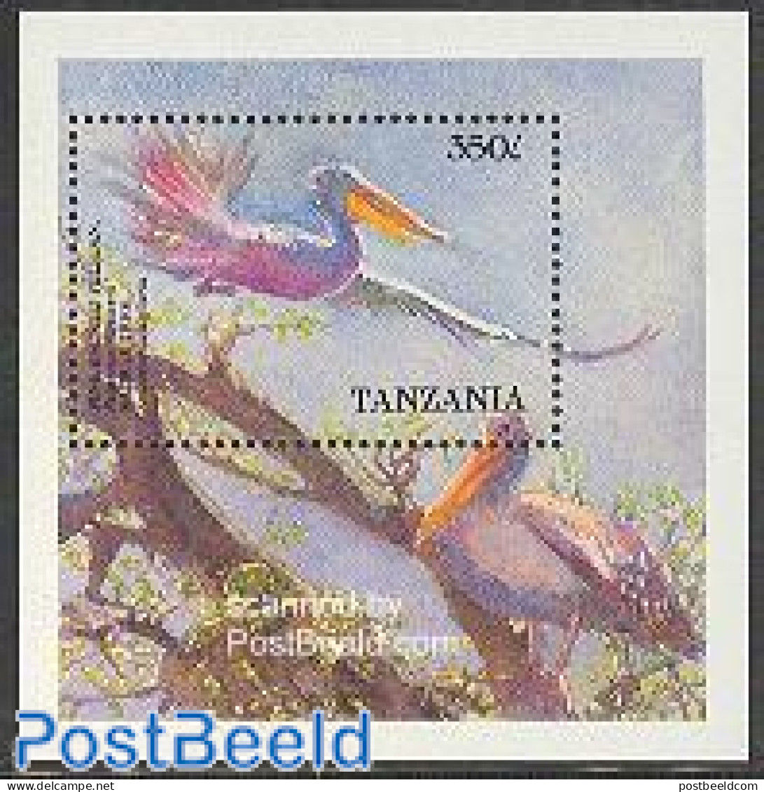 Tanzania 1989 Pelican S/s, Mint NH, Nature - Birds - Tanzania (1964-...)