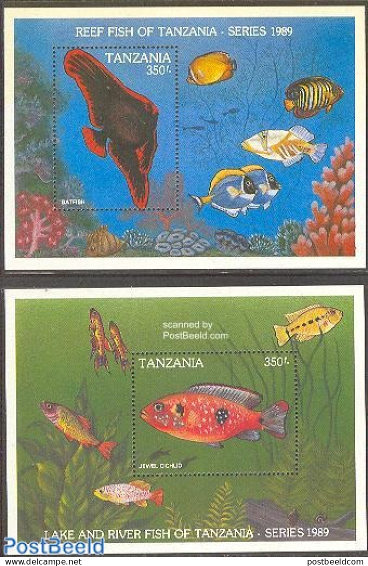 Tanzania 1989 Fish 2 S/s, Mint NH, Nature - Fish - Fische