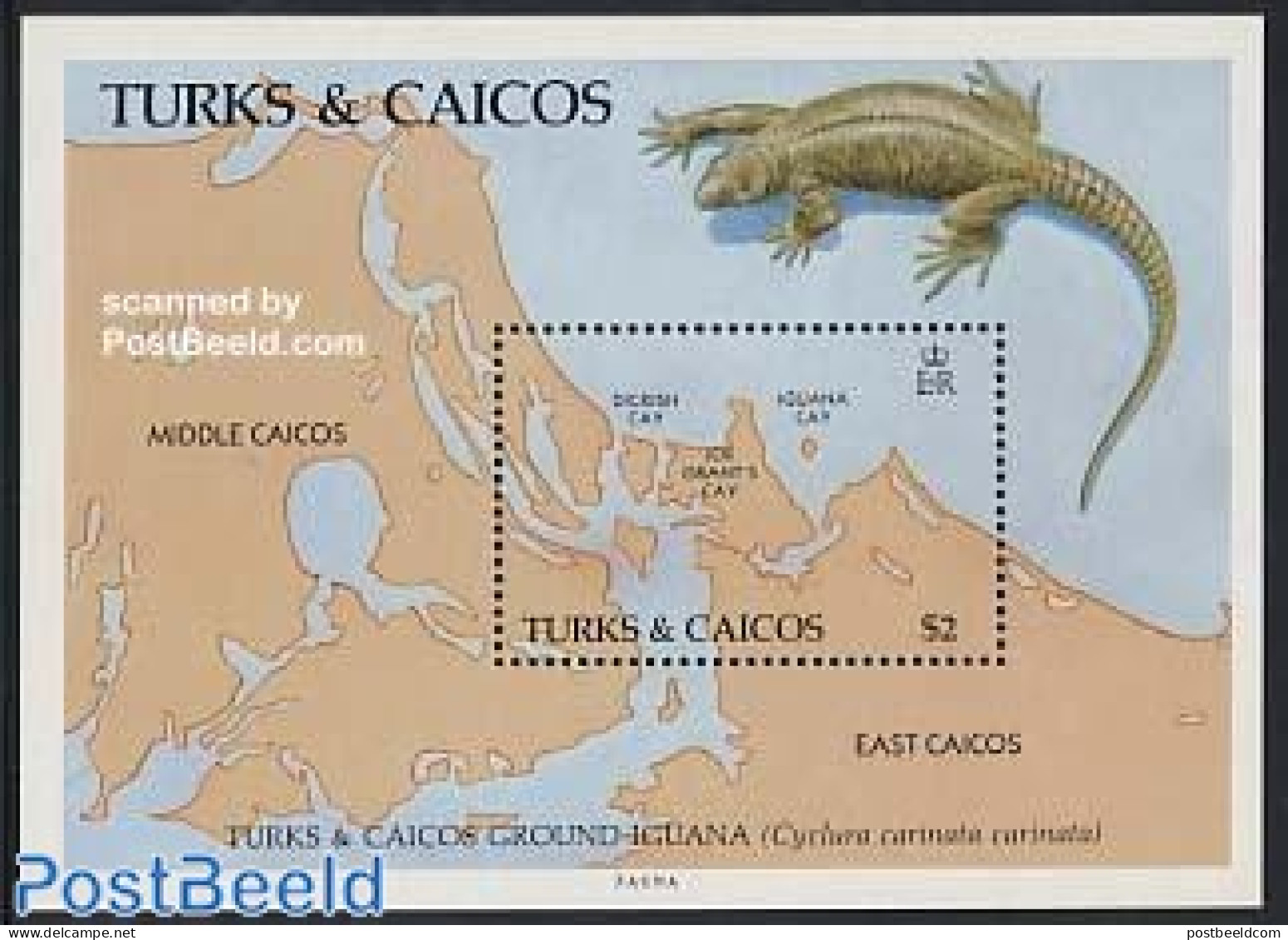 Turks And Caicos Islands 1986 Nature Conservation S/s, Mint NH, Nature - Various - Reptiles - Maps - Geographie
