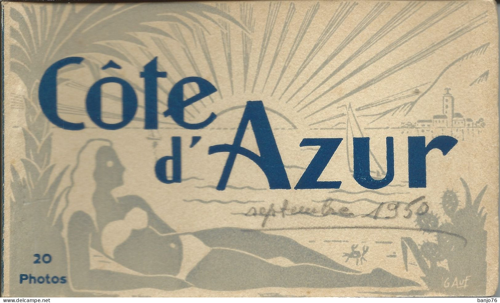 Carnet Complet COTE D'AZUR - 20 Photos Noirs Et Blancs - 1950 - Sonstige & Ohne Zuordnung