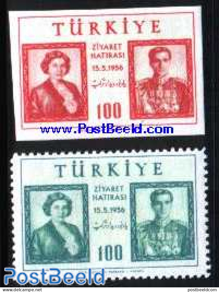 Türkiye 1956 Persian Visit 2v, Mint NH - Altri & Non Classificati