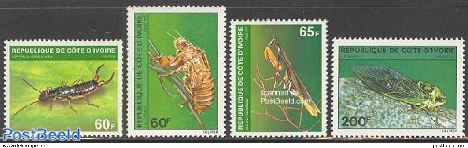 Ivory Coast 1980 Insects 4v, Mint NH, Nature - Insects - Nuovi