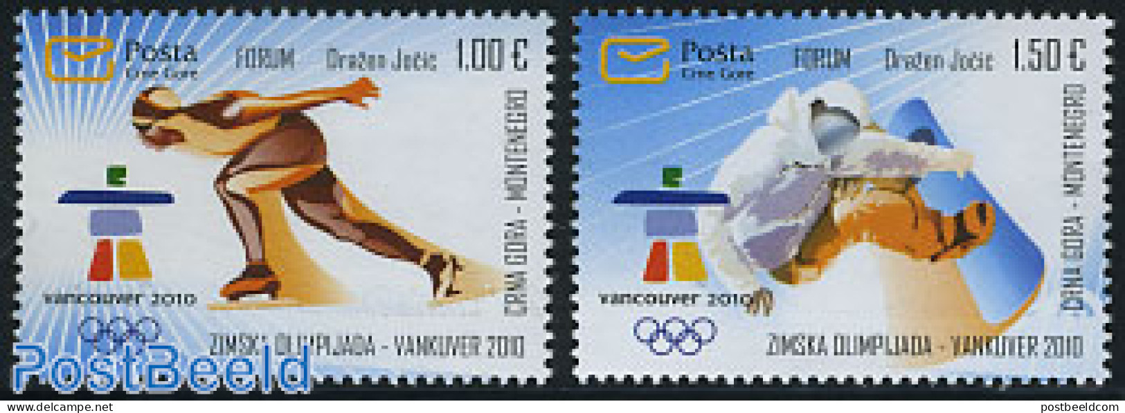 Montenegro 2010 Olympic Winter Games 2v, Mint NH, Sport - Olympic Winter Games - Skating - Montenegro