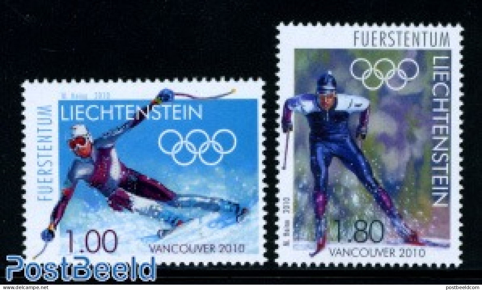 Liechtenstein 2010 Olympic Winter Games 2v, Mint NH, Sport - Olympic Winter Games - Skiing - Nuovi