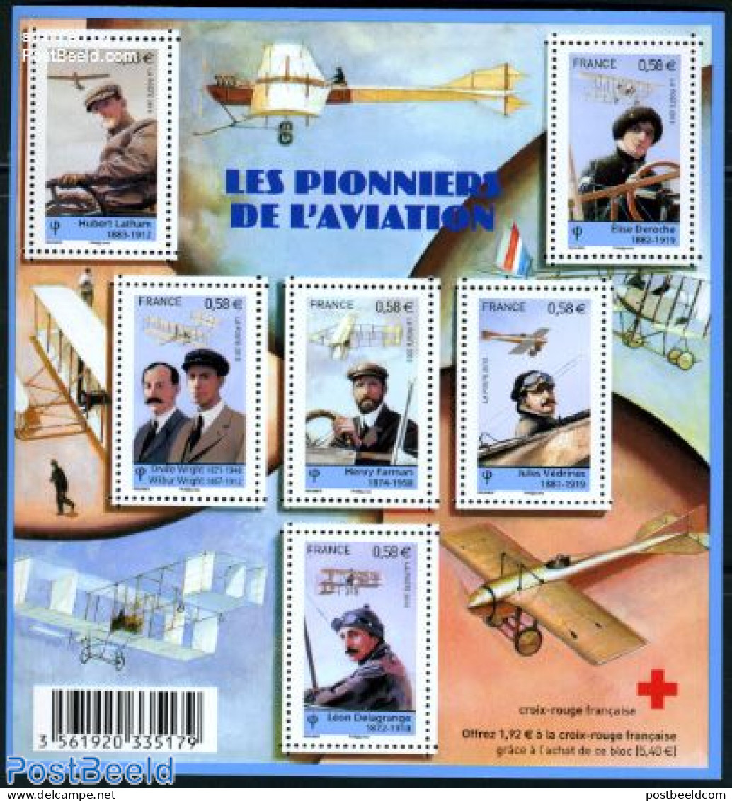 France 2010 Aviation Pioneers 6v M/s, Mint NH, Transport - Aircraft & Aviation - Unused Stamps