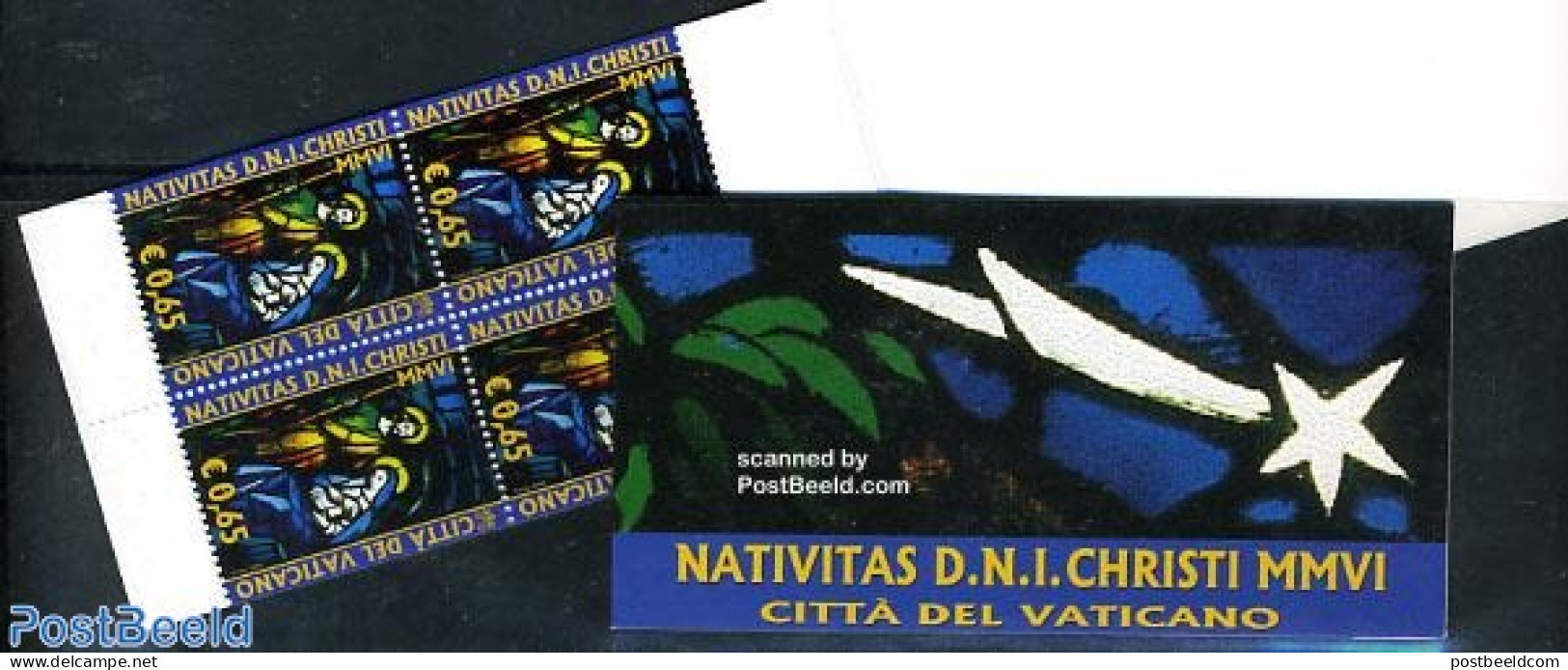 Vatican 2006 Christmas Booklet, Mint NH, Religion - Christmas - Stamp Booklets - Art - Stained Glass And Windows - Ongebruikt