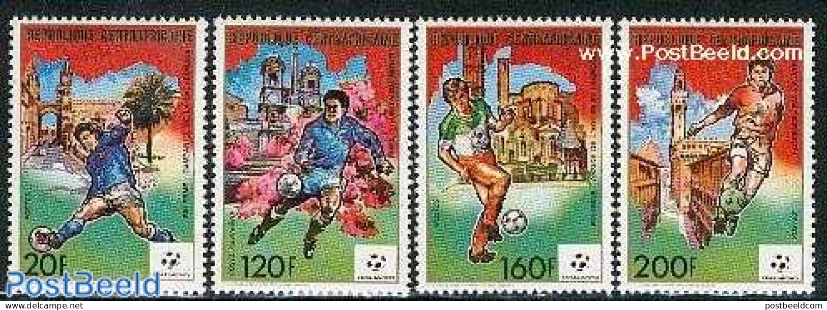 Central Africa 1989 World Cup Football Italy 4v, Mint NH, Sport - Football - Centraal-Afrikaanse Republiek