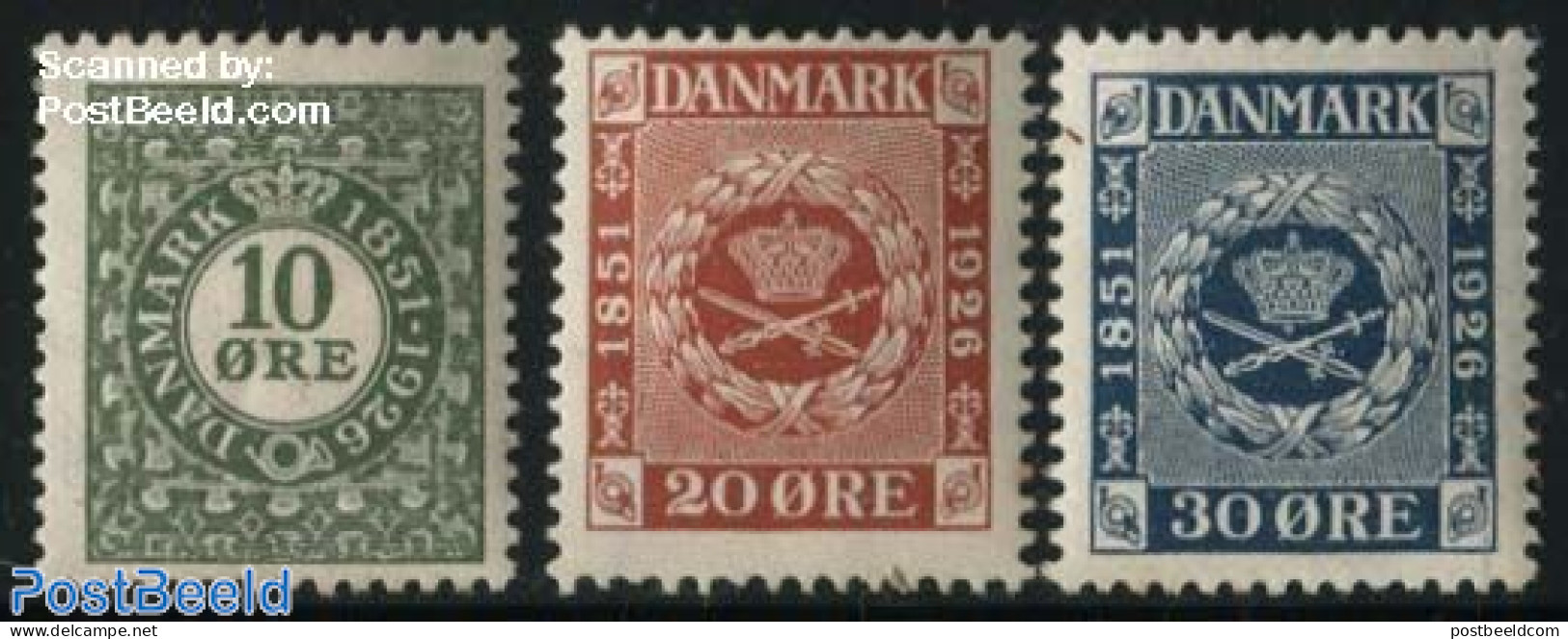 Denmark 1926 Stamps 75th Anniversary 3v, Unused (hinged) - Neufs