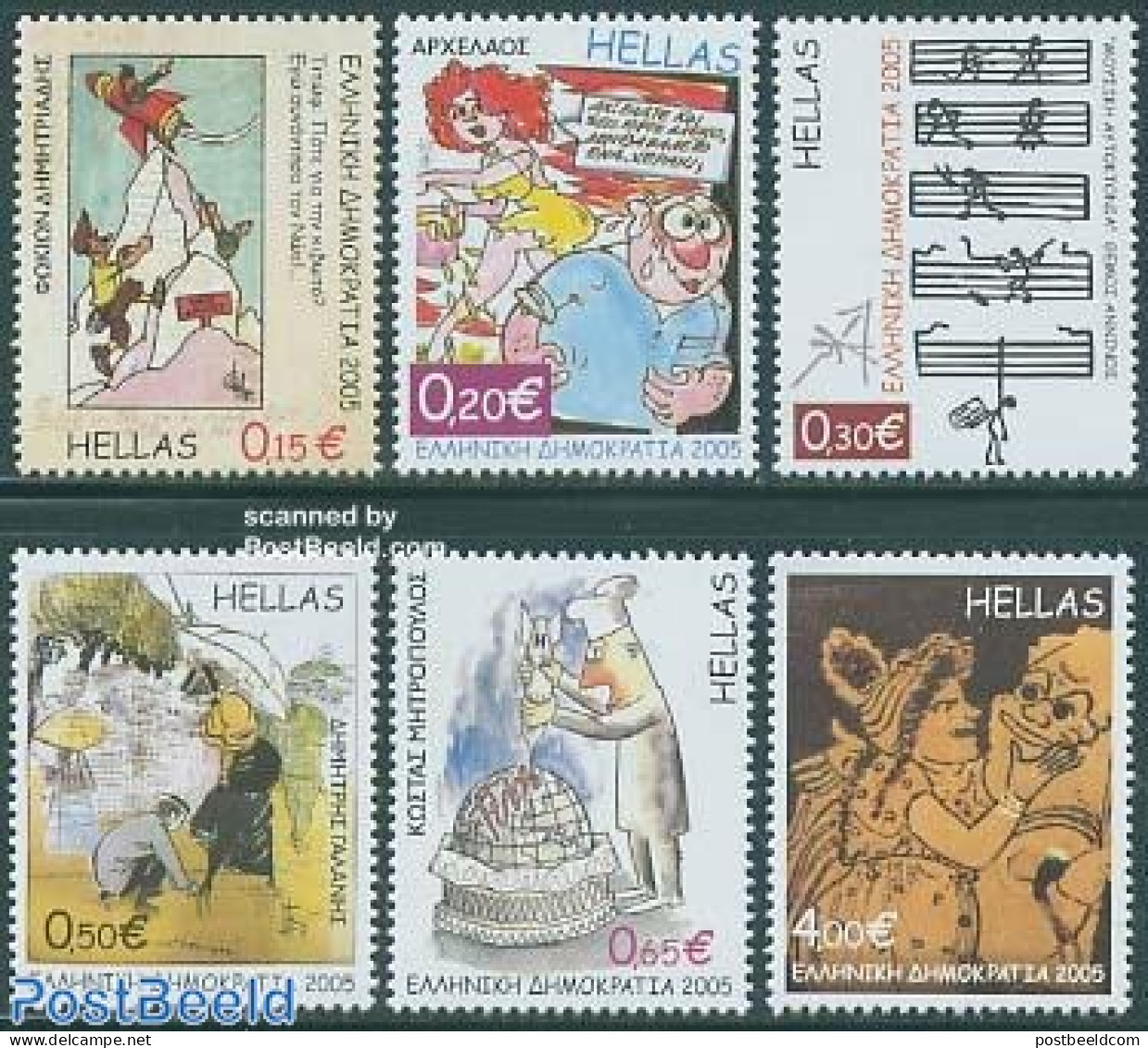 Greece 2005 Comics 6v, Mint NH, Transport - Space Exploration - Art - Comics (except Disney) - Unused Stamps