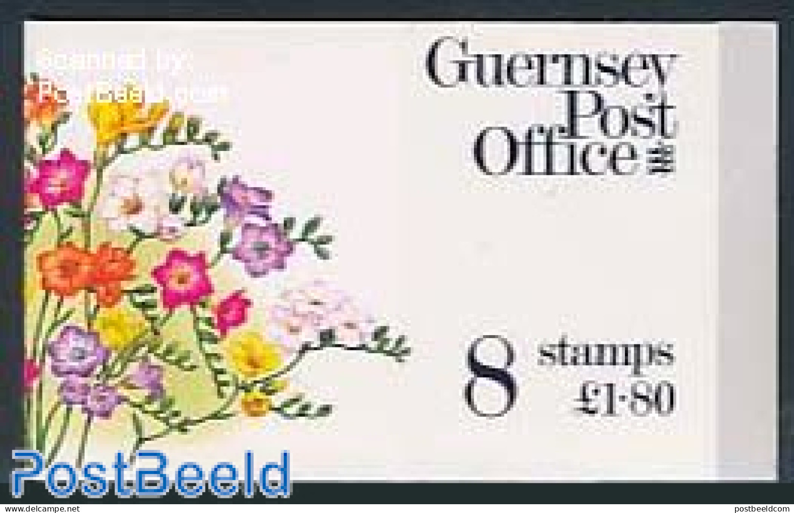Guernsey 1992 Flowers Booklet (8x23P), Mint NH, Nature - Flowers & Plants - Stamp Booklets - Non Classés