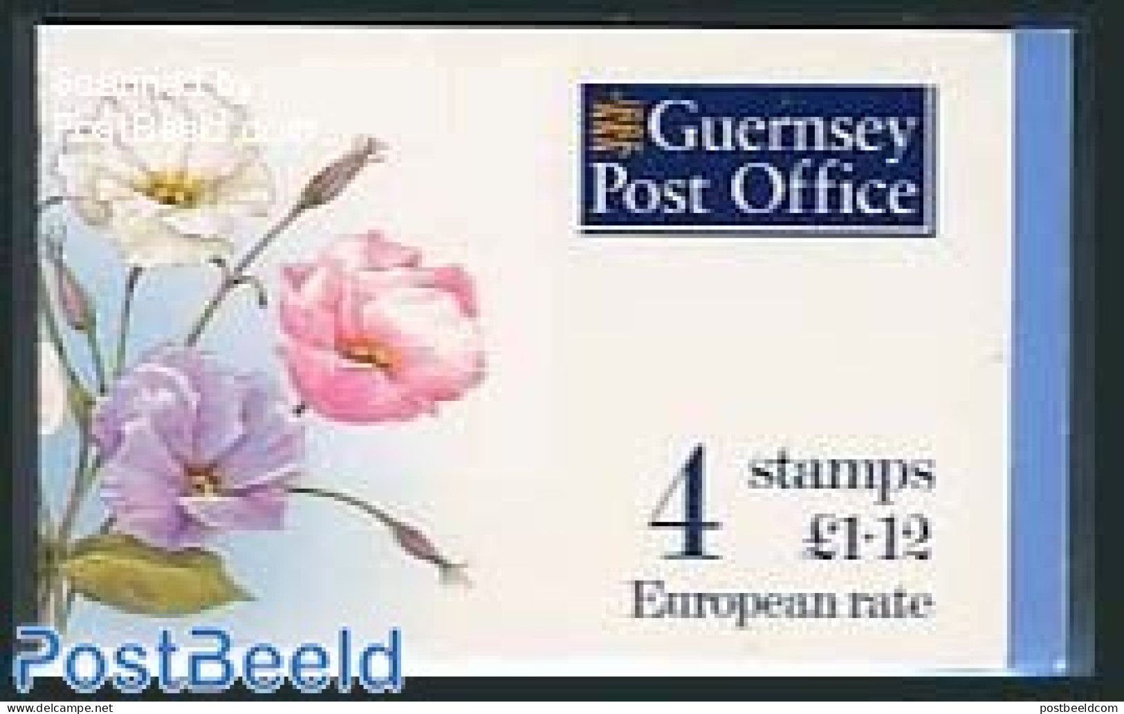 Guernsey 1993 Flowers Booklet (4x28p), Mint NH, Nature - Flowers & Plants - Stamp Booklets - Zonder Classificatie