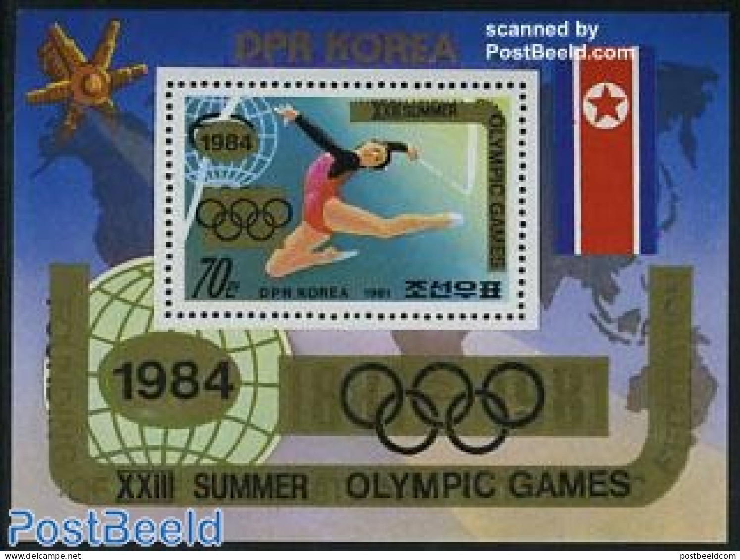 Korea, North 1983 Olympic Games S/s (overprint On Gymnastics), Mint NH, Sport - Gymnastics - Olympic Games - Gymnastics