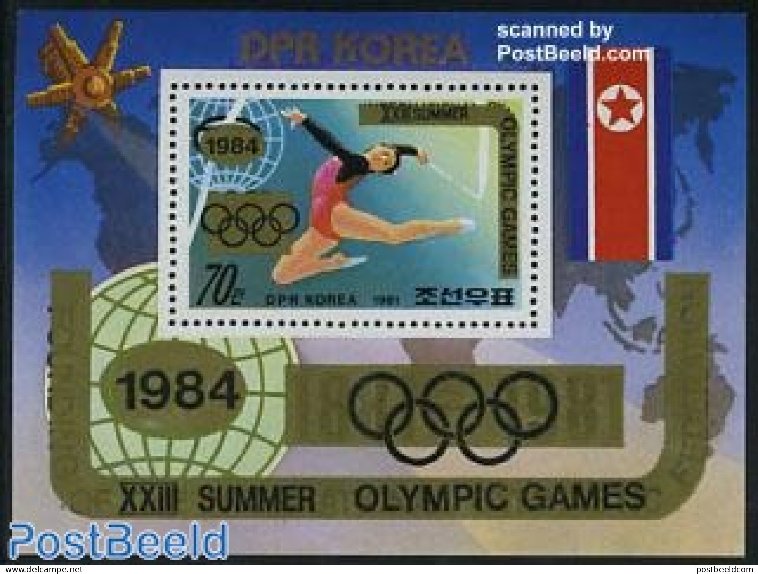 Korea, North 1983 Olympic Games S/s (overprint On Gymnastics), Mint NH, Sport - Gymnastics - Olympic Games - Gymnastiek