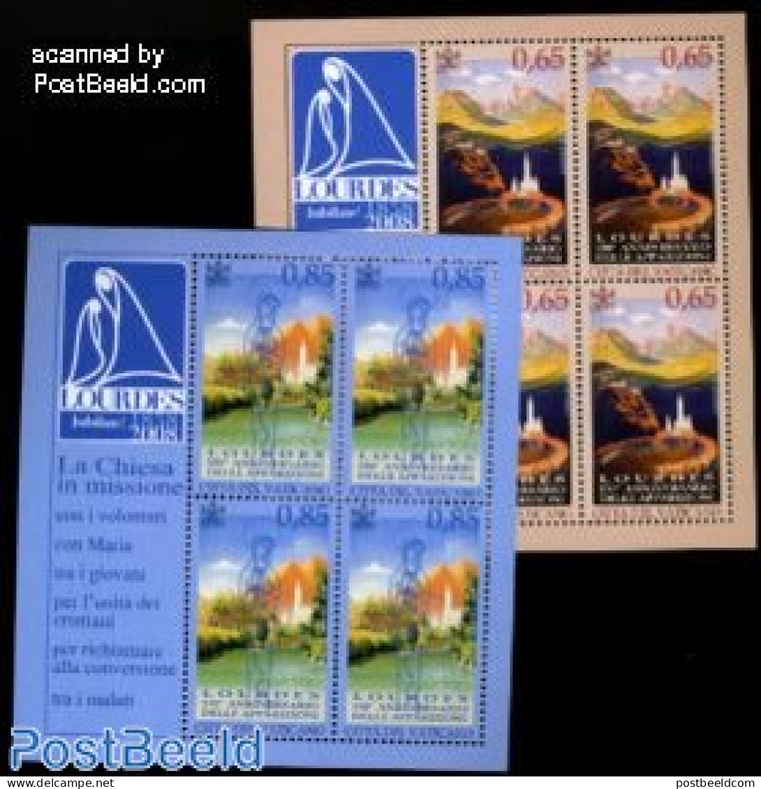 Vatican 2008 Lourdes 2 M/s (=4 Sets), Mint NH, Religion - Religion - Unused Stamps