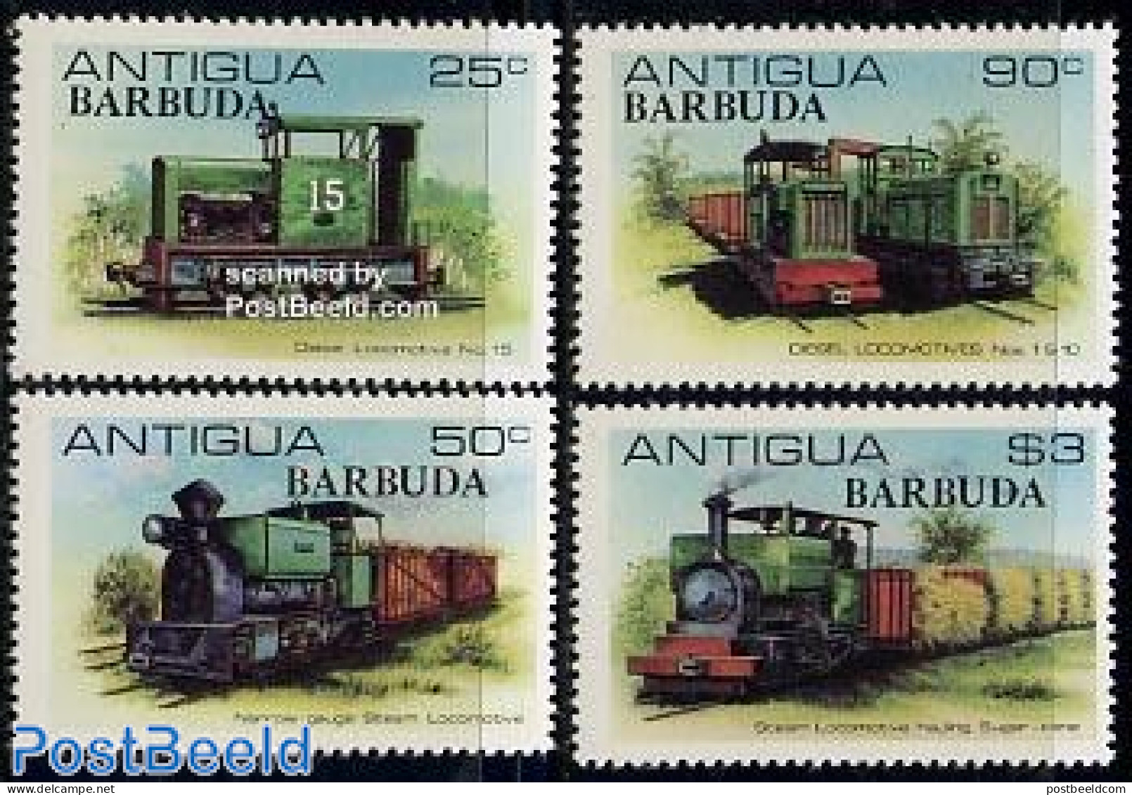 Barbuda 1981 Sugar Train 4v, Mint NH, Transport - Railways - Treinen