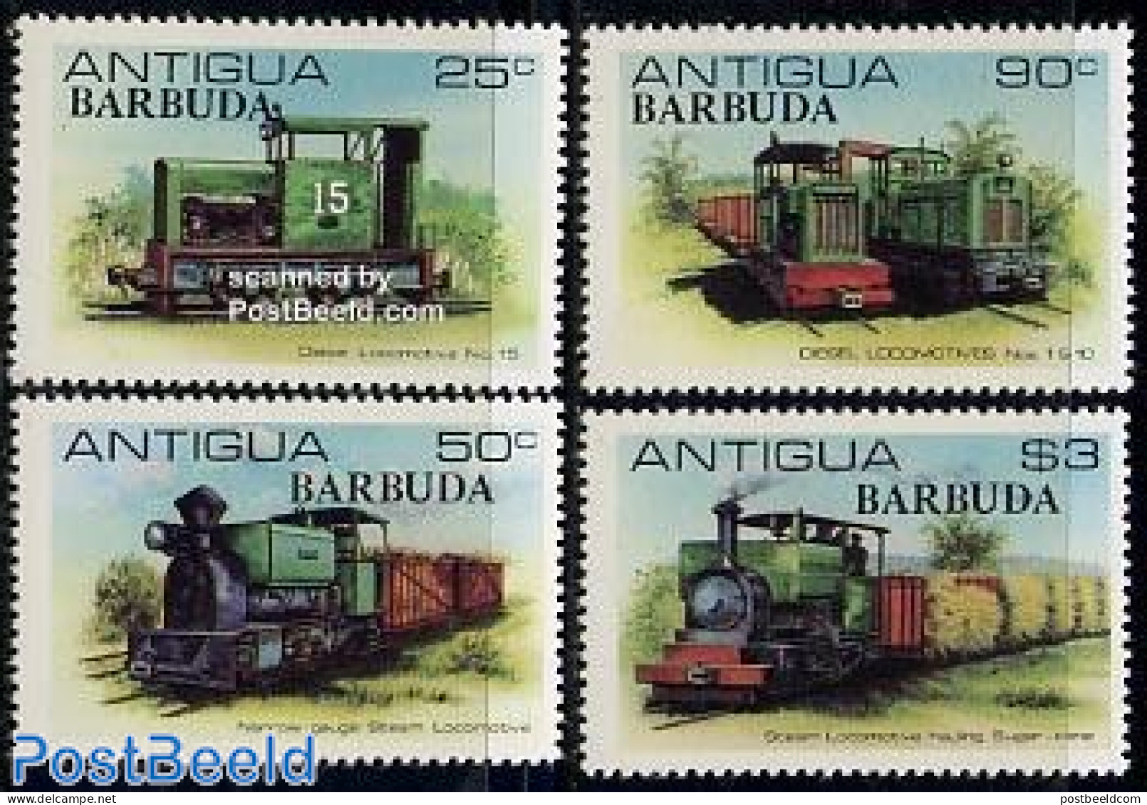 Barbuda 1981 Sugar Train 4v, Mint NH, Transport - Railways - Trains