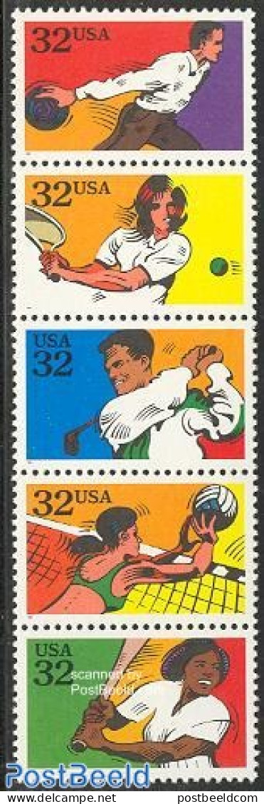United States Of America 1995 Sports 5v [::::], Mint NH, Sport - Baseball - Golf - Sport (other And Mixed) - Tennis - Unused Stamps